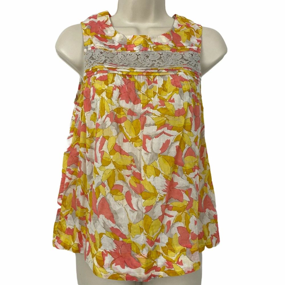 Anthropologie Meadow Rue‎ Top Size 0 XS Womens Floral Lace Fairy Cottage